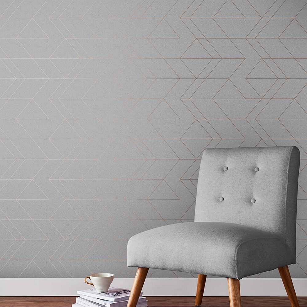 Balance Wallpaper 106756 by Graham & Brown in Grey Rose Gold